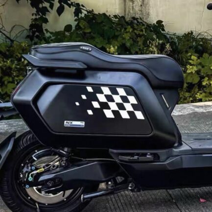 NIU NQIX Scooter Racing Grid Sticker Set – White / Black / Red
