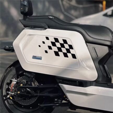 NIU NQIX Scooter Racing Grid Sticker Set – White / Black / Red - Image 2