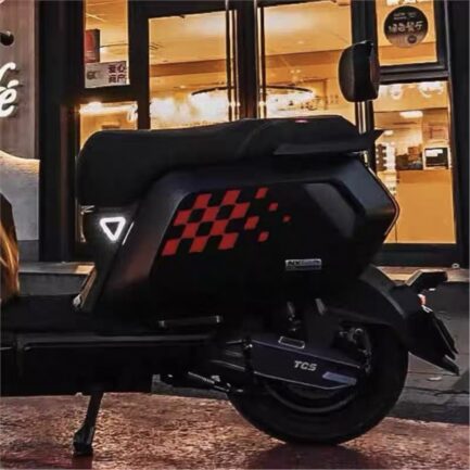 NIU NQIX Scooter Racing Grid Sticker Set – White / Black / Red - Image 3