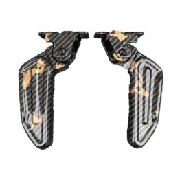NIU N1 / N1S / NQI Carbon Retractable Foot Peg Upgrade – Hydro-Dipped Carbon Fiber | Purple | Gold Foil