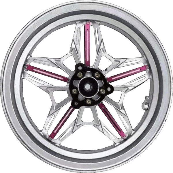 12-Inch HH Factory HY Rim – Silver / Pink