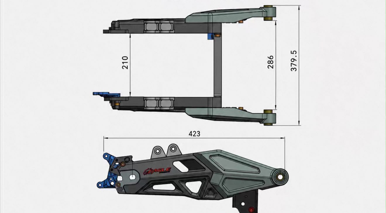 NIU NQIX rear arm mounting dimensions